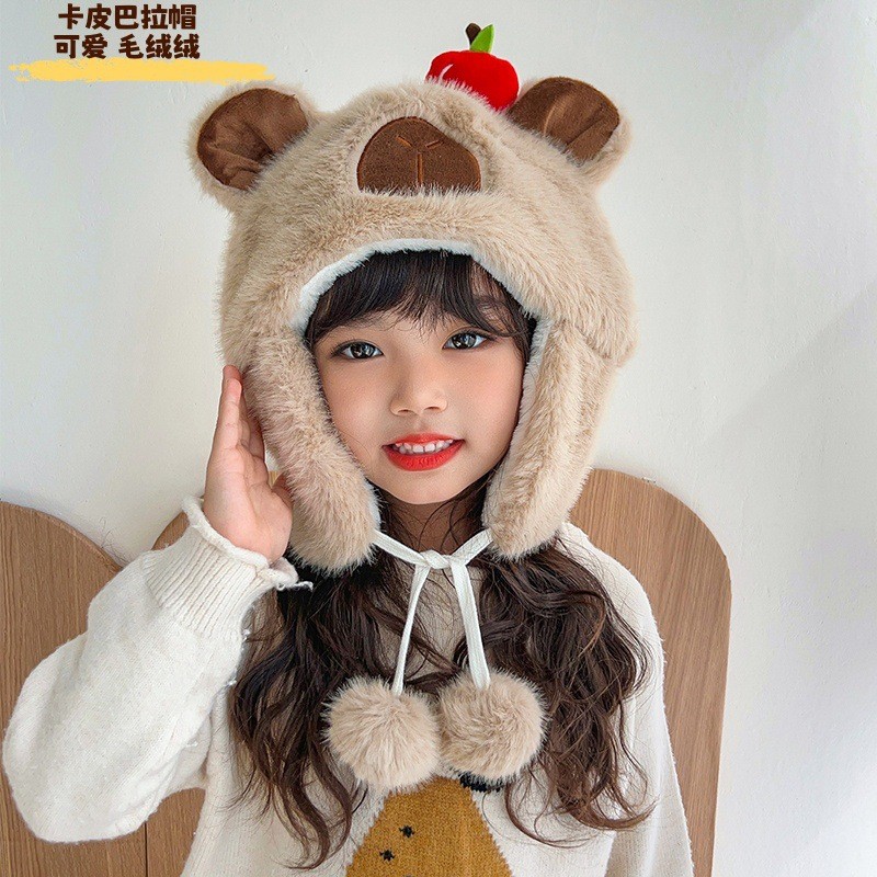 儿童帽子冬季可爱呆萌卡皮雷锋帽