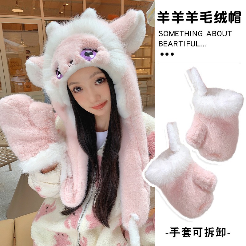 秋冬网红加绒保暖围脖连帽