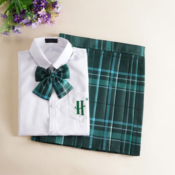 原创jk制服裙夏季水手服套装班服校服学院风女短袖衬衫百褶格裙