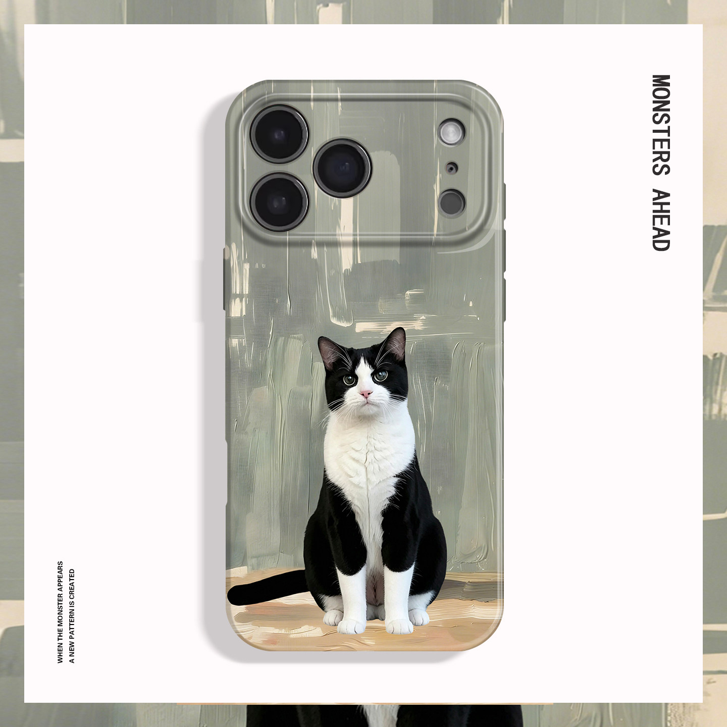 油画肌理奶牛猫适用苹果17 16 15 14 13 12 11手机壳nova10华为mate80 p70 60 50 4