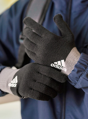 阿迪达斯手套男女春秋新款保暖骑行运动装备分指滑雪手套女HI3526
