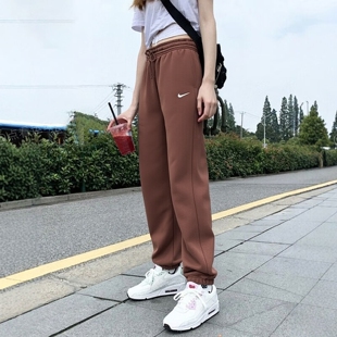加绒小脚裤Nike耐克裤子冬季新款高腰运动裤厚款女裤保暖休闲长裤