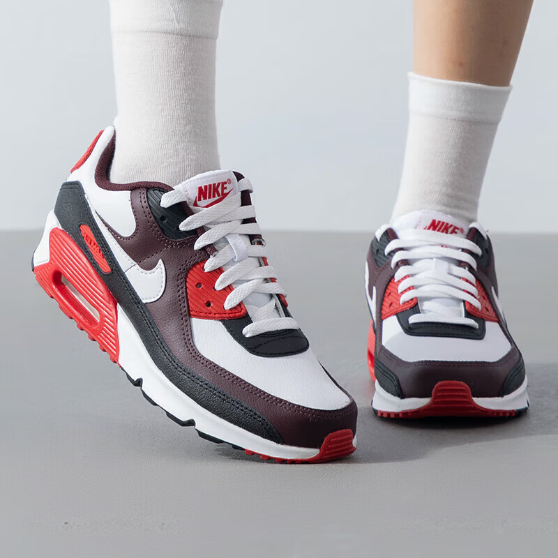 NIKE耐克Air Max90女鞋新款大童运动鞋缓震耐磨慢跑鞋时尚休闲鞋