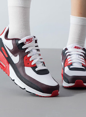 NIKE耐克Air Max90女鞋新款大童运动鞋缓震耐磨慢跑鞋时尚休闲鞋