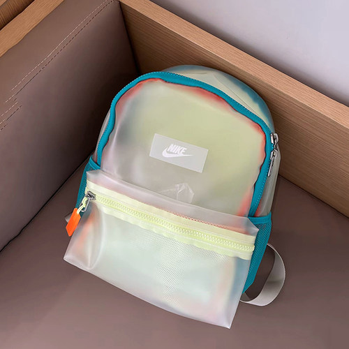 Nike耐克男女包透明果冻包儿童小包学生书包休闲双肩背包HF8167