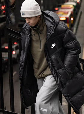 Nike耐克冬季新款羽绒服男子中长款外套正品厚款上衣运动装DV1134