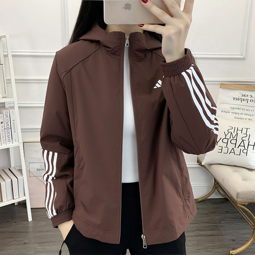 正品假一赔十连帽外套女防风衣春