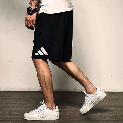 阿迪达斯针织短裤男夏季新款篮球运动裤宽松棉质美式大logo五分裤