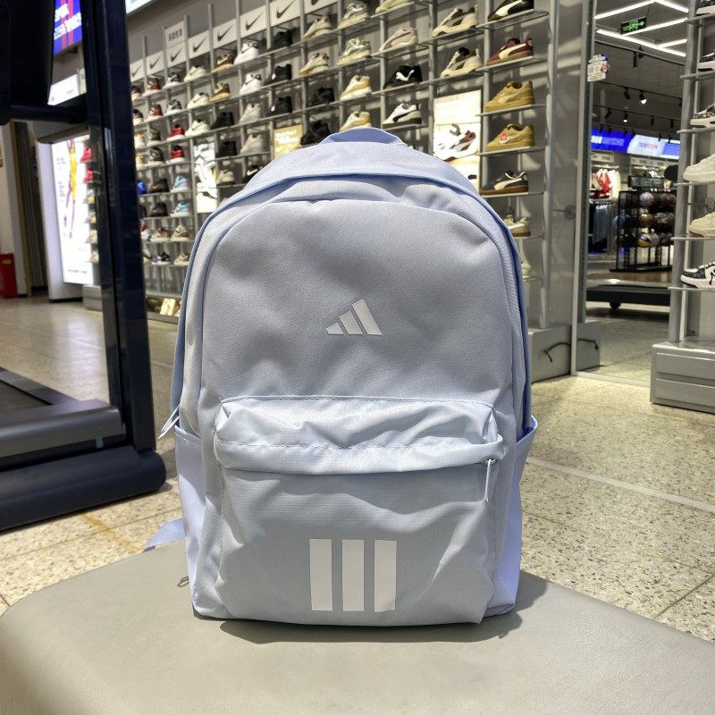 阿迪达斯双肩包男女春季新款正品背包浅蓝韩版女包学生书包KQ7972
