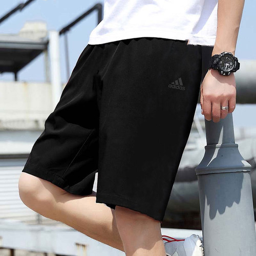 阿迪达斯棉质短裤男夏季新款运动裤宽松透气针织休闲五分裤IC9756