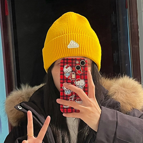阿迪达斯针织帽冬季新款保暖美式滑雪骑行运动包头冷帽男女帽子