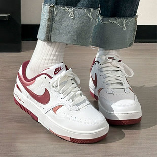 Nike耐克鞋子春季新款运动鞋厚底女鞋增高板鞋减震休闲鞋红色潮鞋