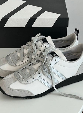 Adidas女鞋夏季新款VS JOG 2.0复古休闲低帮T头薄底德训鞋JR4653