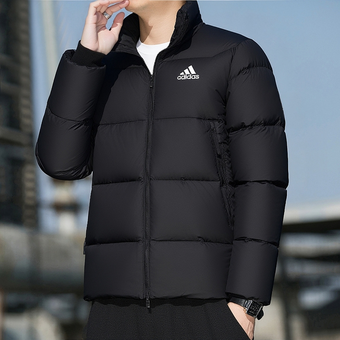 阿迪达斯黑色羽绒服男冬季新款保暖立领加厚防风面包服男士外套,运动服/休闲服装,运动羽绒服,淘宝优惠券,粉丝福利购,淘宝优惠卷