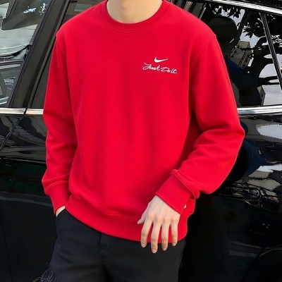 本命年红色卫衣Nike耐克2026年新款外套男子棉质上衣运动服IR0102