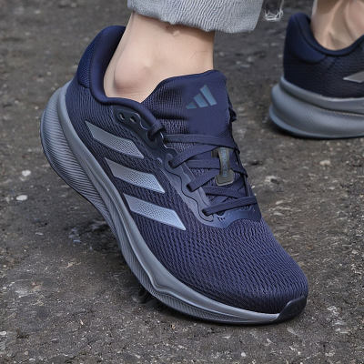 阿迪达斯跑步鞋男夏季新款透气蓝色运动鞋缓震轻便耐磨网面男鞋