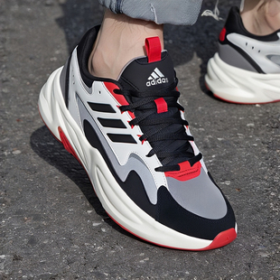 阿迪达斯男女鞋春季新款缓震厚底休闲鞋情侣红色本命年老爹鞋男鞋