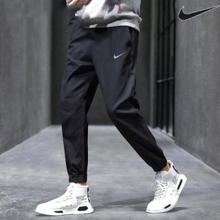 Nike耐克正品 男黑色休闲束脚裤 跑步透气运动裤 FB7498 冰丝速干长裤
