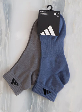 阿迪达斯袜子男女袜春季新款透气两双装篮球跑步短筒运动袜KA9257
