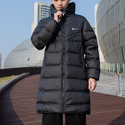 加厚中长款羽绒服Nike耐克冬季新款运动外套防风保暖正品男装上衣
