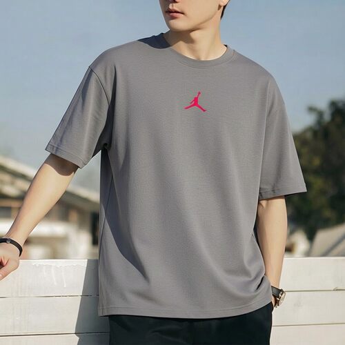 Jordan乔丹纯棉短袖男士五分袖AJ篮球T恤夏季新款健身运动装上衣