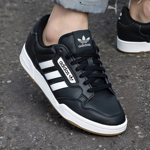 阿迪达斯三叶草板鞋男女新款复古低帮皮面休闲CONTINENTAL 80男鞋