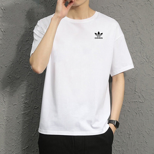 运动服宽松休闲透气半袖 阿迪达斯三叶草短袖 新款 夏季 纯棉T恤 衫