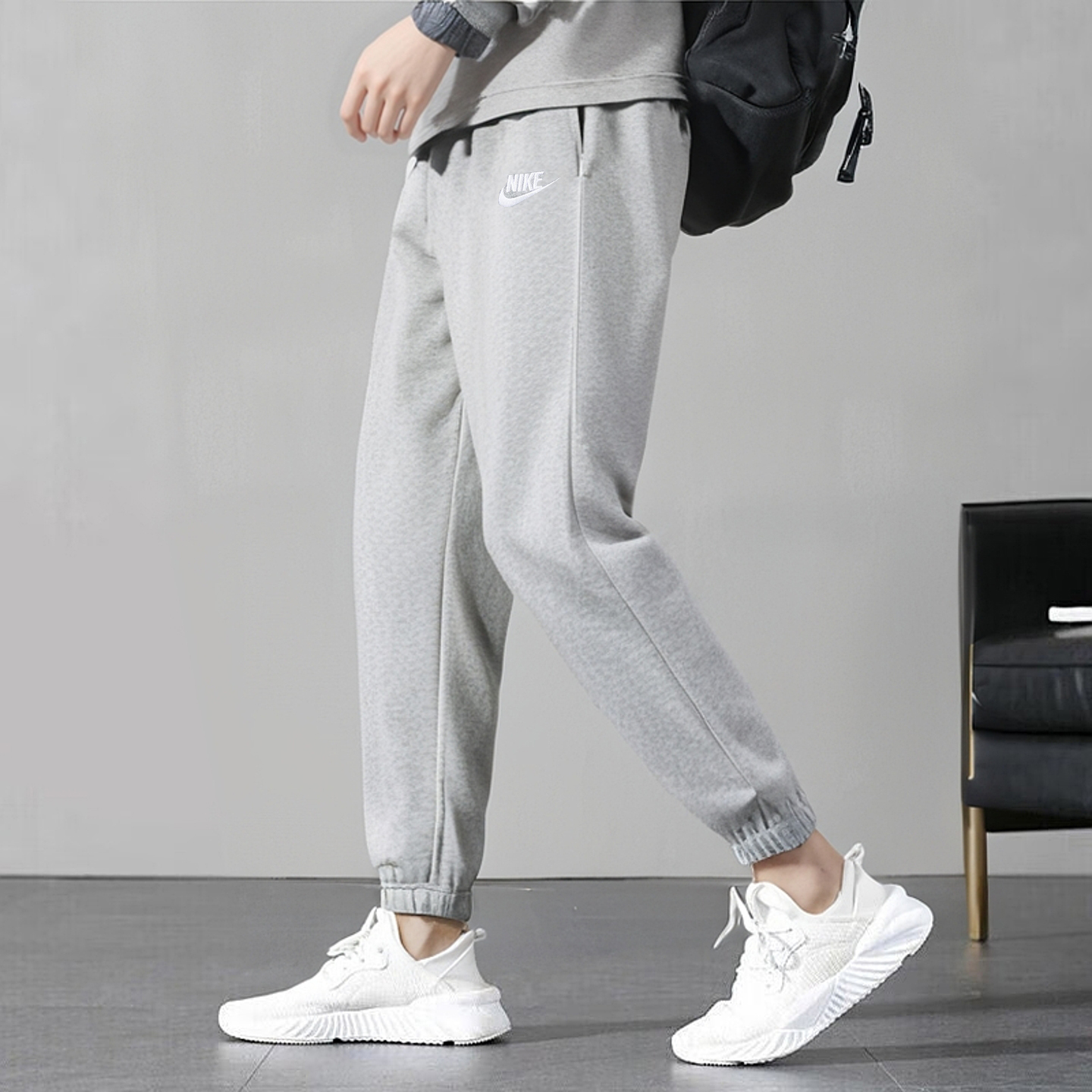 加绒卫裤耐克灰色男裤25秋冬新款Nike正品篮球裤休闲训练运动长裤