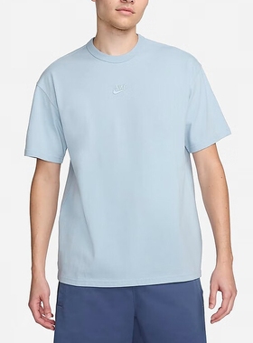 重磅短袖Nike耐克正品宽松美式五分袖夏季男士蓝色运动T恤DO7393