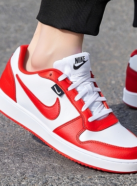NIKE耐克男鞋秋季新款运动鞋简版空军一号休闲鞋红勾低帮板AQ1774