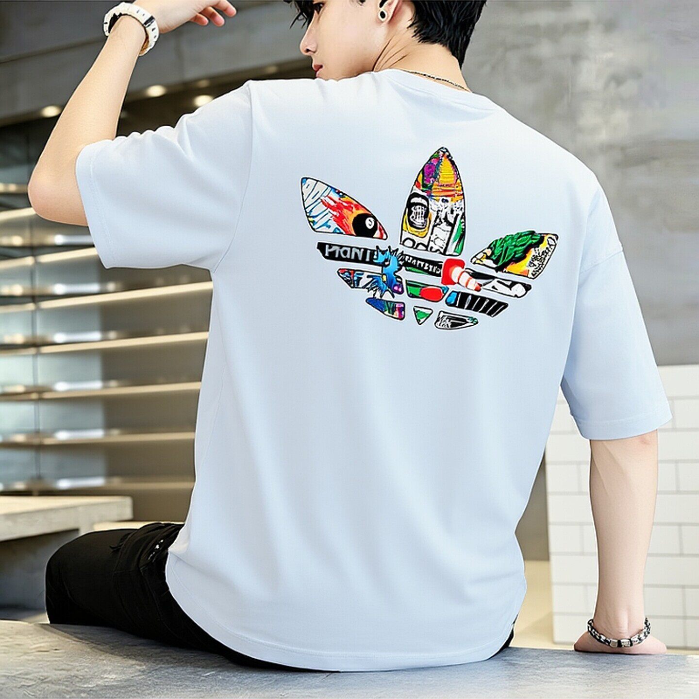 阿迪达斯三叶草短袖T恤男款夏季男士运动服半袖透气圆领休闲上衣