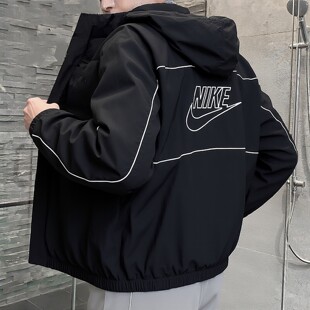 Nike耐克连帽夹克2026新款宽松运动冲锋衣防风篮球复古外套HJ2013