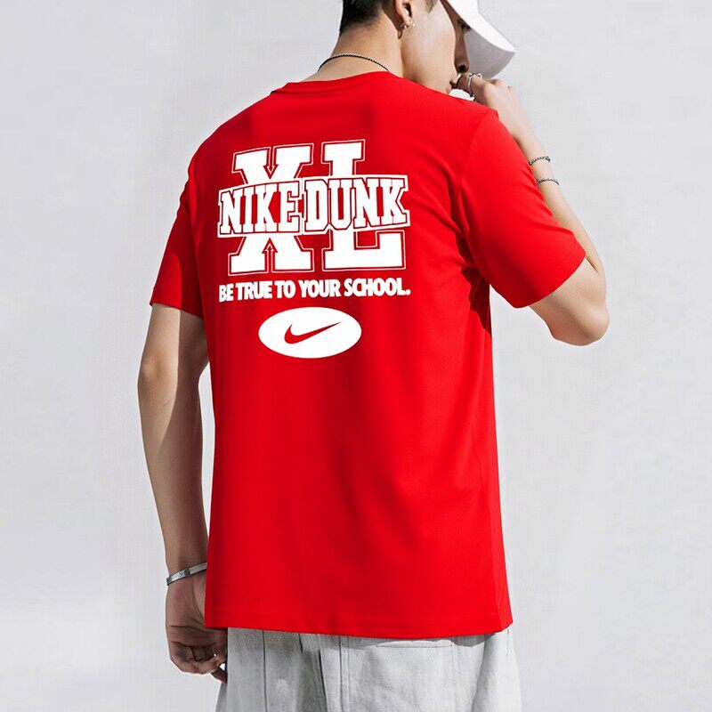 Nike耐克本命年红色短袖男女款情侣装宽松休闲新年款经典透气T恤