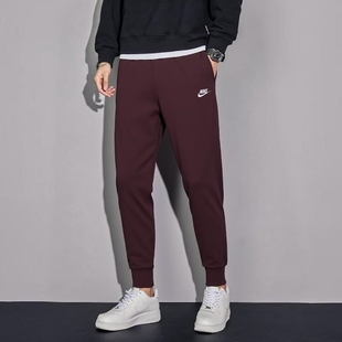 红色长裤Nike耐克裤子纯棉运动裤跑步男裤秋季新款薄款小脚裤