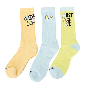 卡通印花袜子Nike耐克正品 运动袜针织棉袜透气高筒袜男女速干长袜
