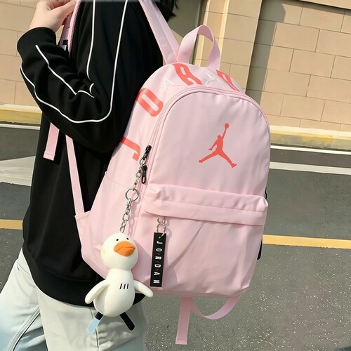 Jordan粉色双肩背包学生书包