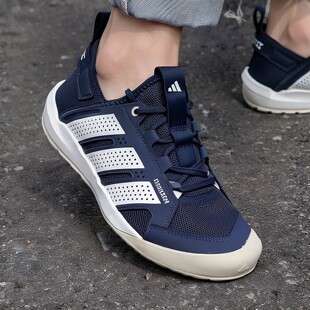 阿迪达斯男女鞋夏季新款蓝色网面透气休闲户外涉水溯溪鞋男HQ9172