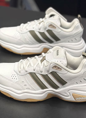 阿迪达斯男鞋透气皮面运动鞋低帮防滑休闲鞋男士老爹鞋 HQ1827