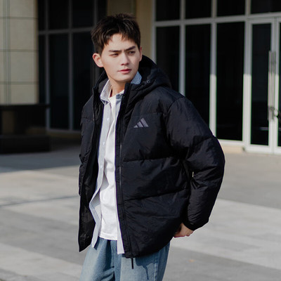 阿迪达斯羽绒服男冬季新款鸭绒运动防风面包服加厚保暖外套JG5940