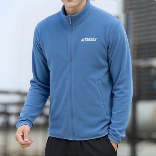 阿迪达斯TERREX男士立领抓绒衣户外运动夹克保暖开衫摇粒绒外套
