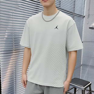 Jordan乔丹篮球短袖AJ飞人T恤男子运动装夏季新款宽松五分袖上衣