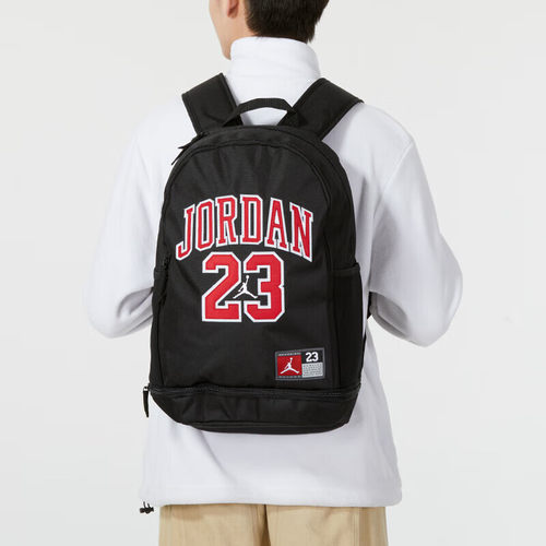 Jordan黑色双肩背包学生书包耐克正品大容量aj休闲男旅行包运动包