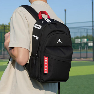 Jordan运动包旅游双肩包AJ飞人2026新款黑色背包电脑旅行学生书包