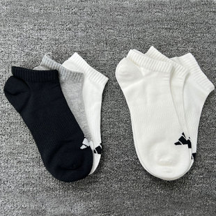 吸汗透气薄款 白色运动袜三双装 船袜女 新款 阿迪达斯短筒袜男女夏季
