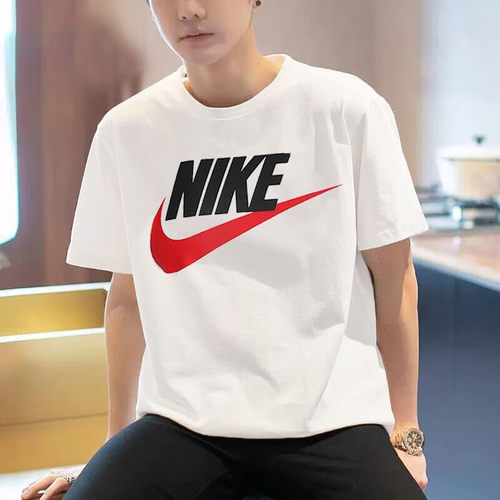 耐克正品红勾短袖T恤男运动服宽松训练跑步纯棉半袖圆领休闲体恤