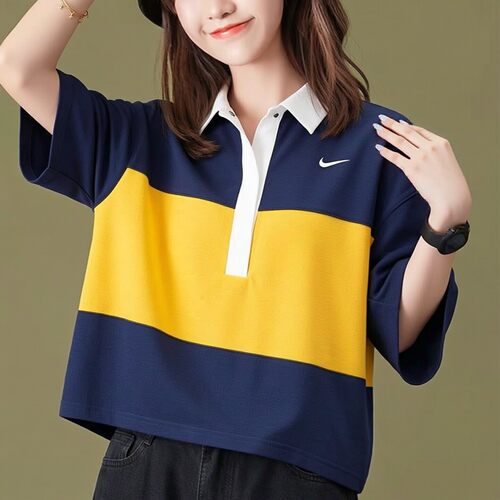 Nike耐克女子宽松短袖短款POLO衫