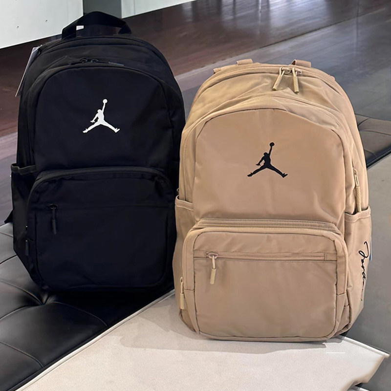 Jordan卡其色双肩背包学生书包aj篮球健身包旅行包训练休闲运动包