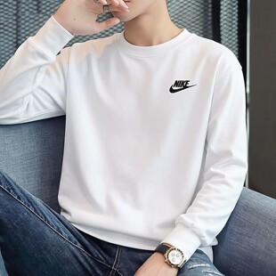 纯棉上衣圆领透气打底衫 NIKE耐克2026年新款 运动T恤男士 薄款 长袖