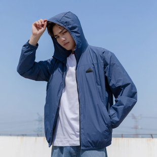 连帽外套男士 梭织运动服透气UPF50 夹克 新款 阿迪达斯防风衣男春季