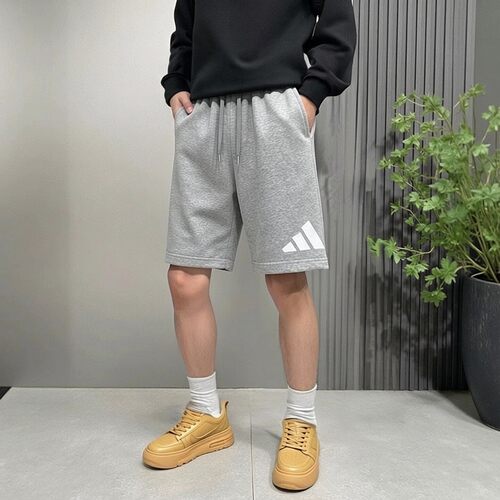 正品假一赔十大logo灰色短裤男夏